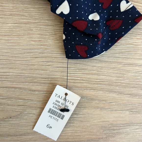 NWT TALBOTS HEART PRINT A-LINE JERSEY SHEATH DRESS - Picture 4 of 5